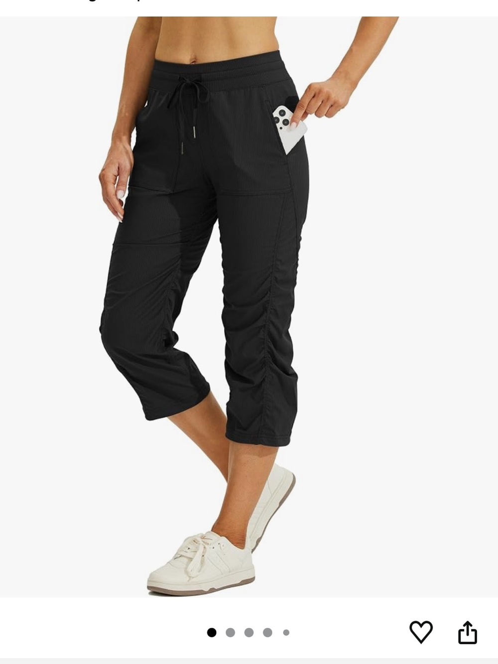 NWT WILLIT Women's Woven Capris Workout Lightweight Drawstring Pants With Pocket